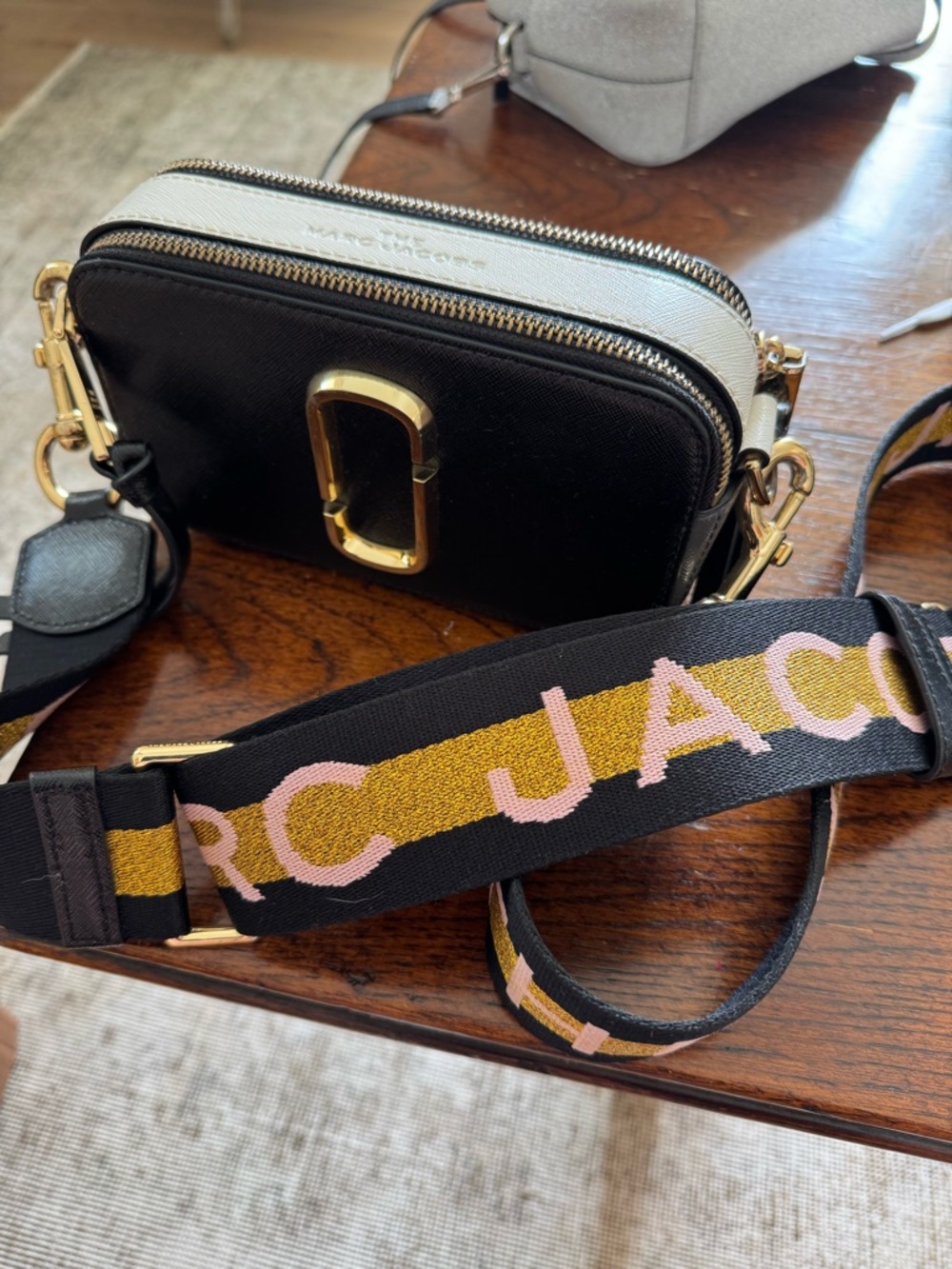 Marc Jacobs Two-Tone Snapshot Camera Bag with Logo Strap